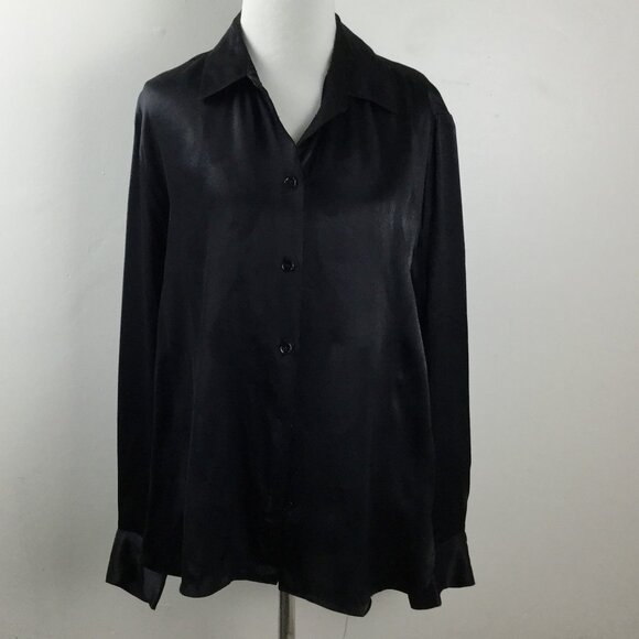 Zara Black Silky shirt m - Picture 2 of 9